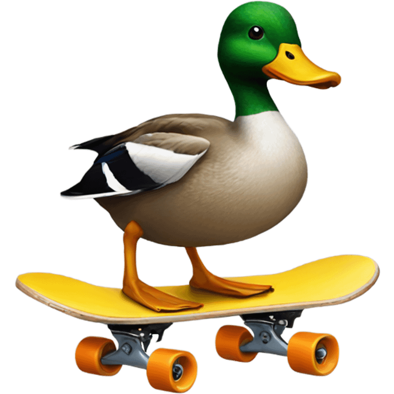 Duck riding a skateboard  emoji