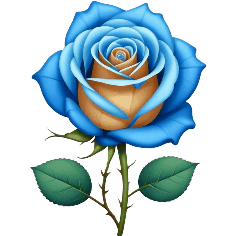 Cute hazel and blue colored rose emoji