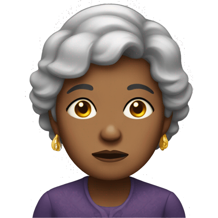 Elderly black lady sad emoji