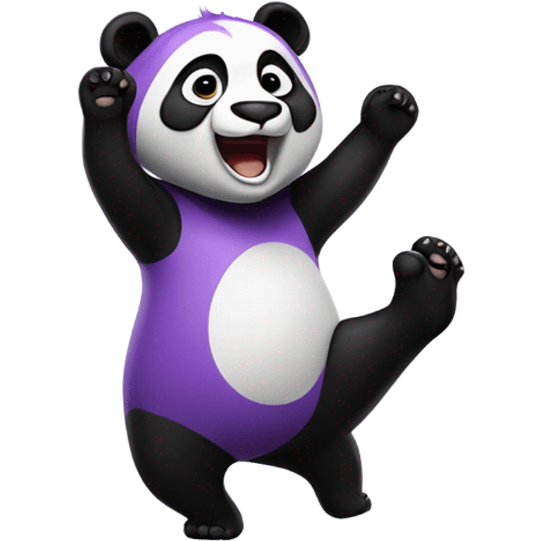 Purple Panda dancing  emoji