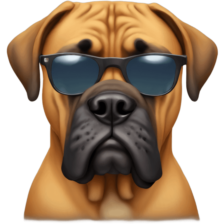 Bullmastiff wearing sunglasses  emoji