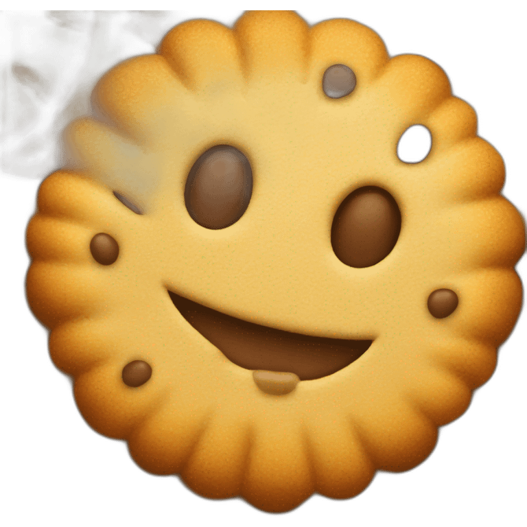 Un chamalot fait un câlin à un biscuit emoji