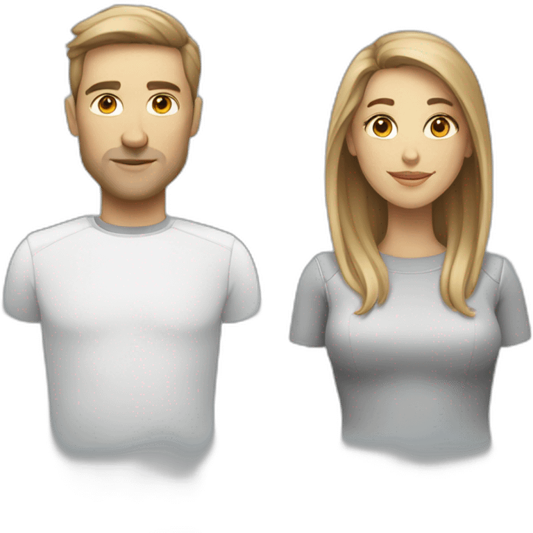 futuristic caucasian man and woman emoji