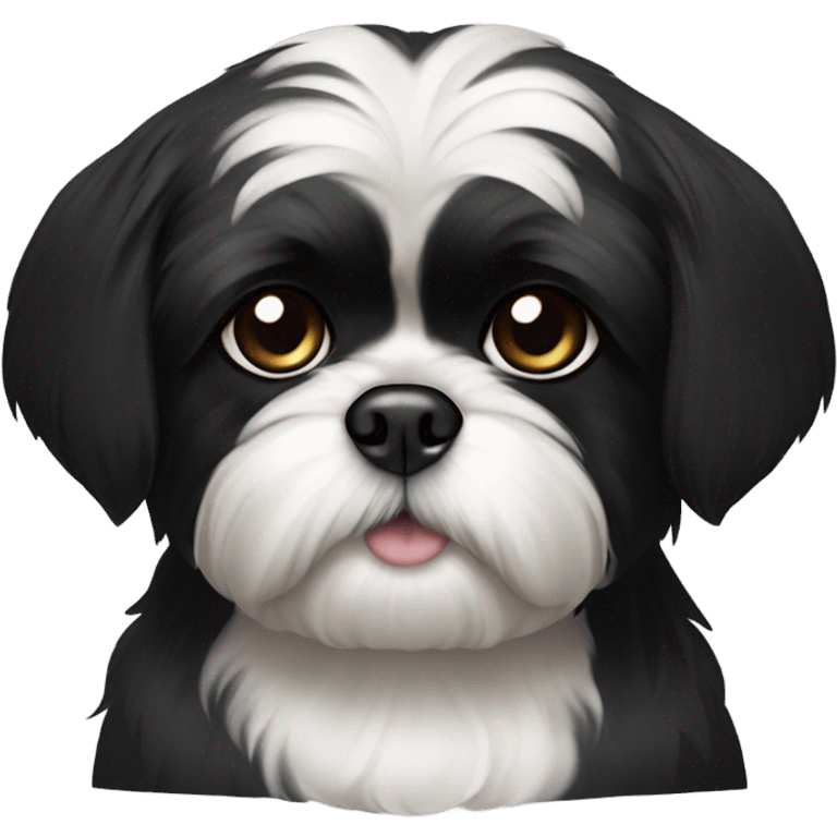 Black Shiz tzu with a white chin  emoji