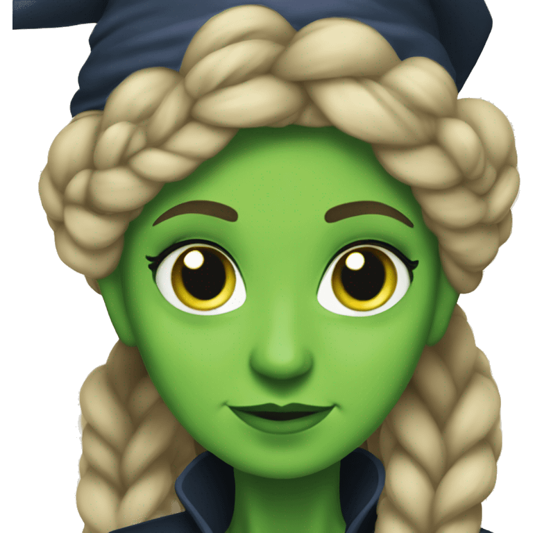 Elphaba with braid  emoji