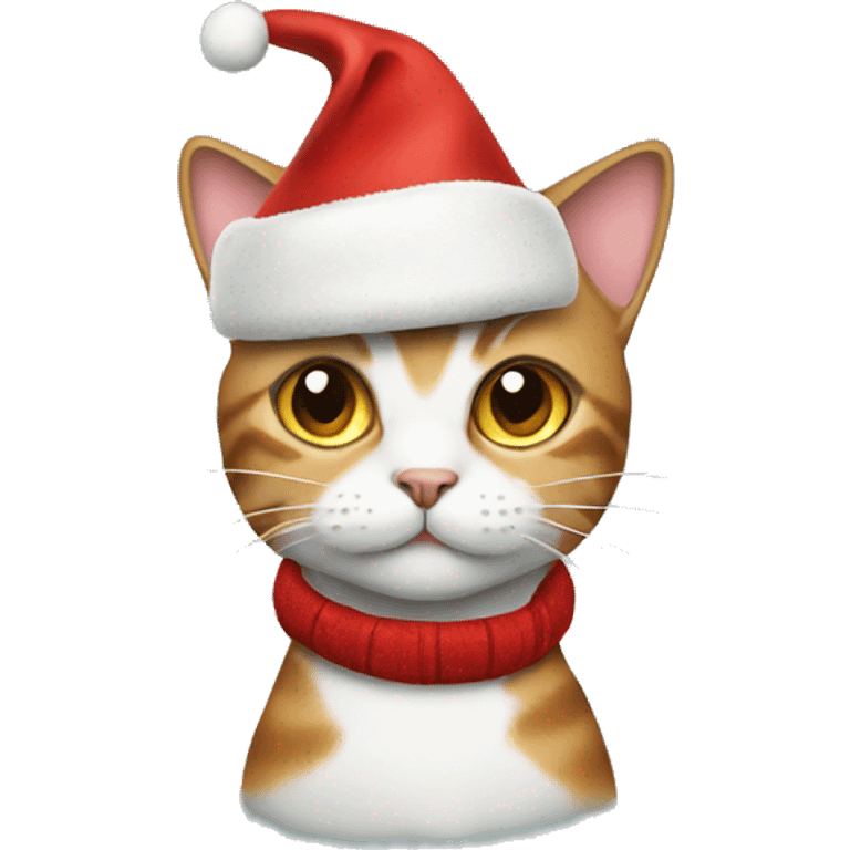 cat wearing christmas cap emoji