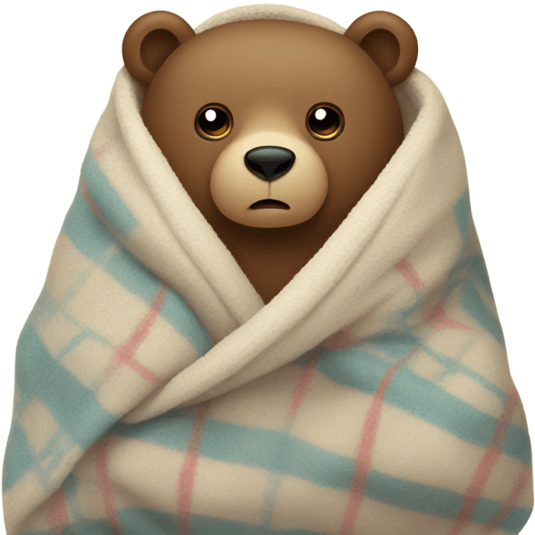 Sad bear in a blanket emoji