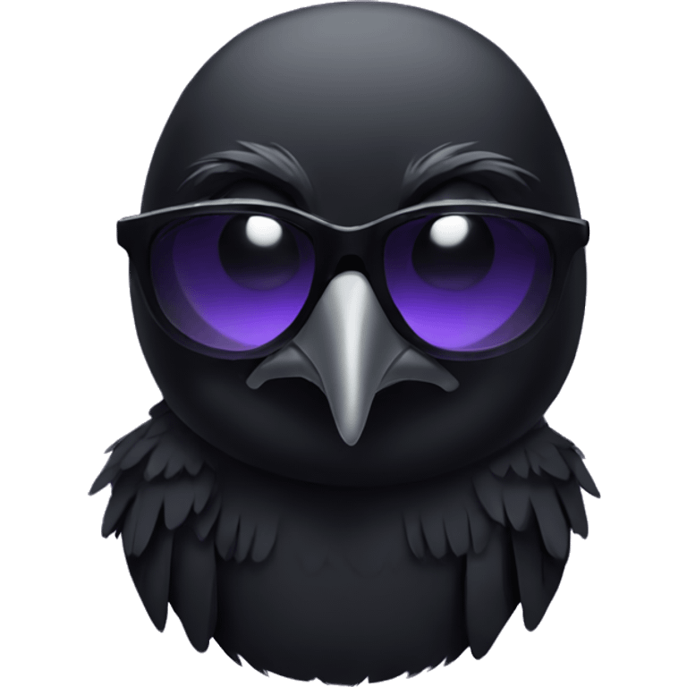 Raven with sunglasses on emoji