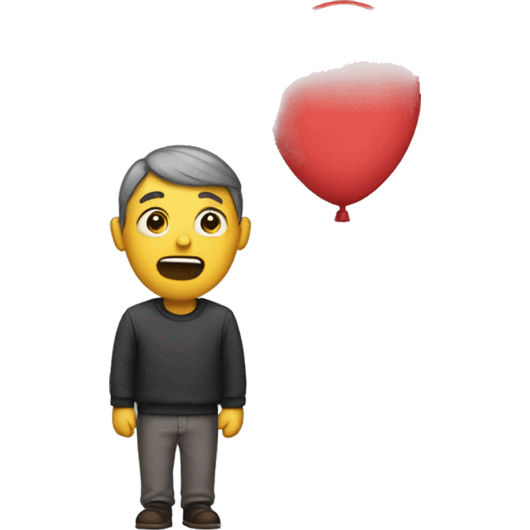 a person who pulls a balloon with his mouth emoji