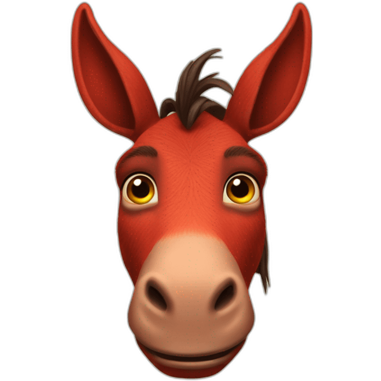 Red donkey from shrek with face tattoo emoji