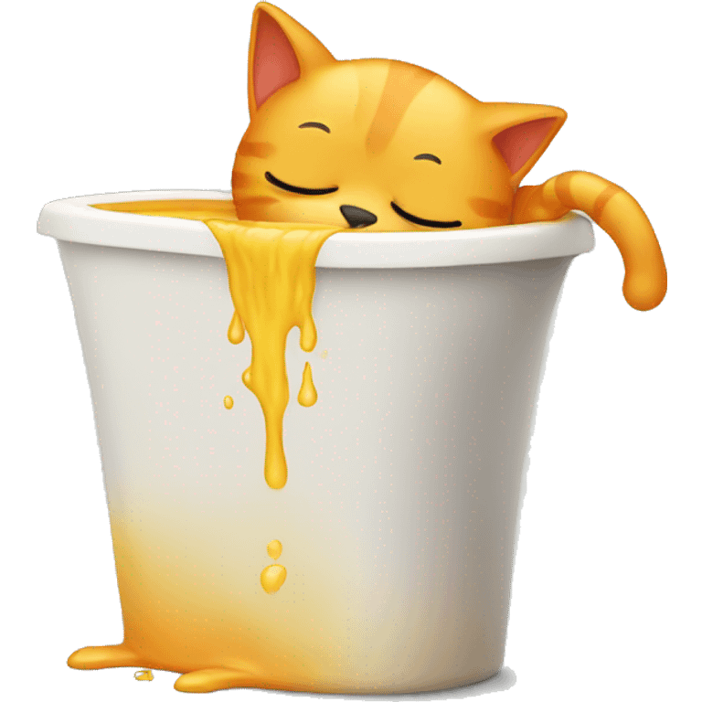 Yellow and orange cat vomiting  emoji