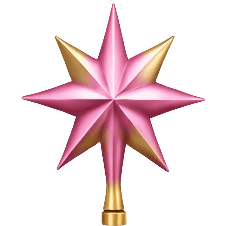 Isolated Realistic metallic pink and gold tree topper. emoji