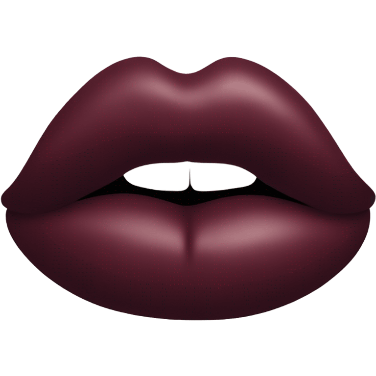 A burgundy-colored lipstick kiss mark. emoji