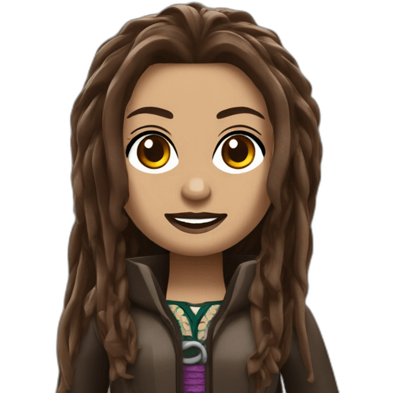 lego woman brune with dreadlocks emoji