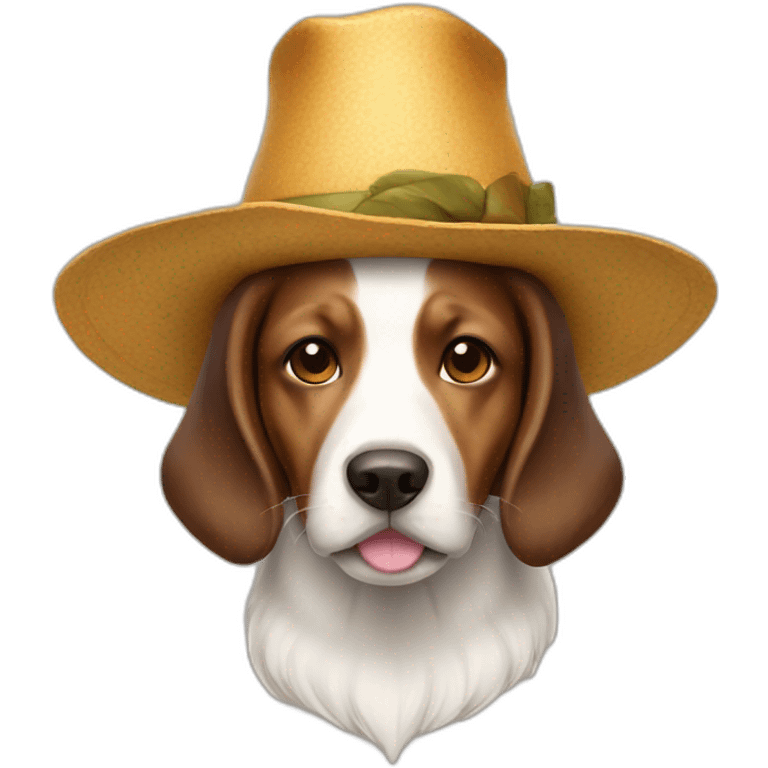 Dog with huge hat emoji