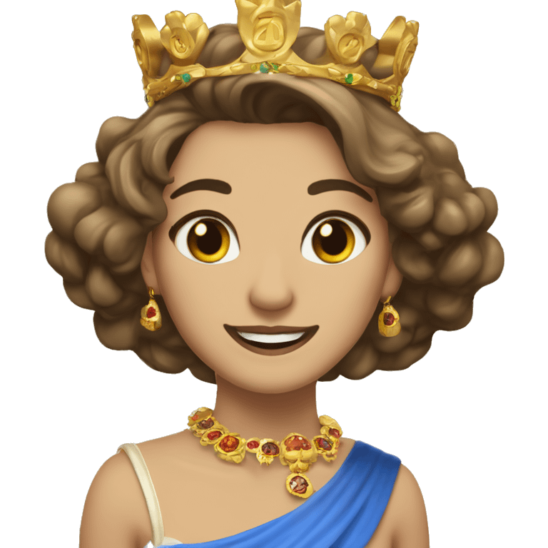 Una leon  rugiendo ,  alegre y elegante con corona de brillo de Reyna  emoji