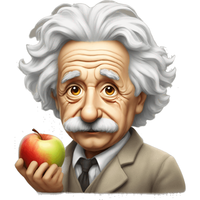 Albert Einstein y la manzana  emoji