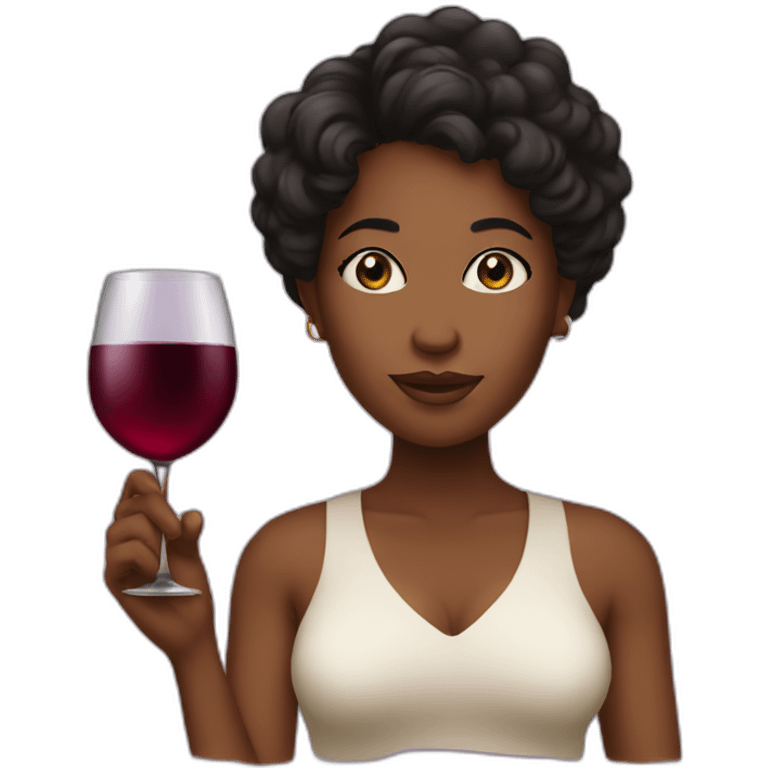 Black women with cup of wine emoji