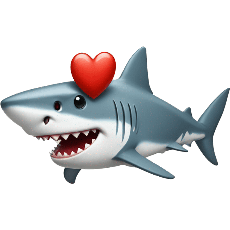 Shark with red heart emoji