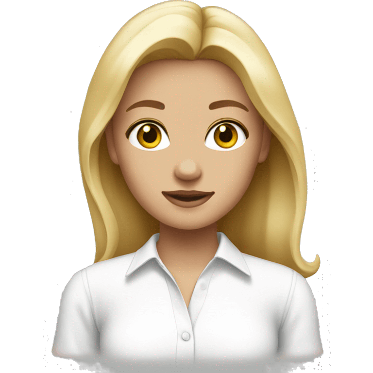 blonde girl in white shirt emoji