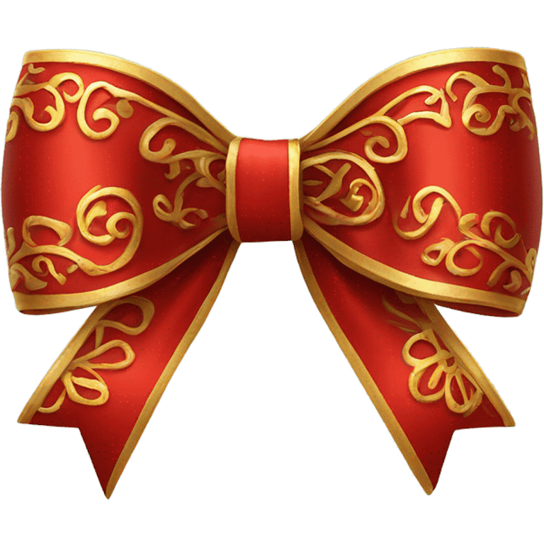 Ornate red Christmas bow emoji