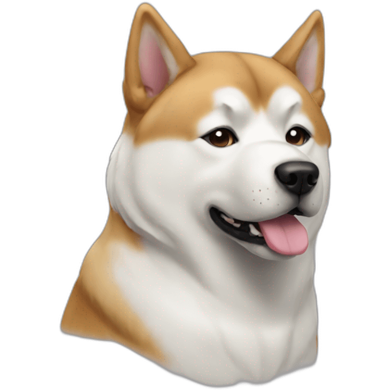 Dog akita inu white emoji