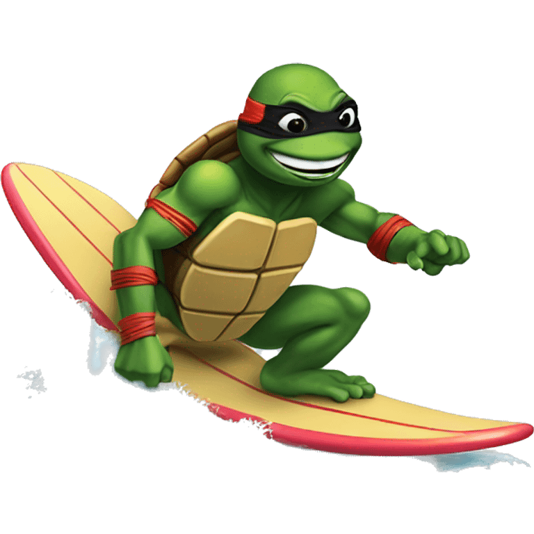 Ninja turtle surfing  emoji