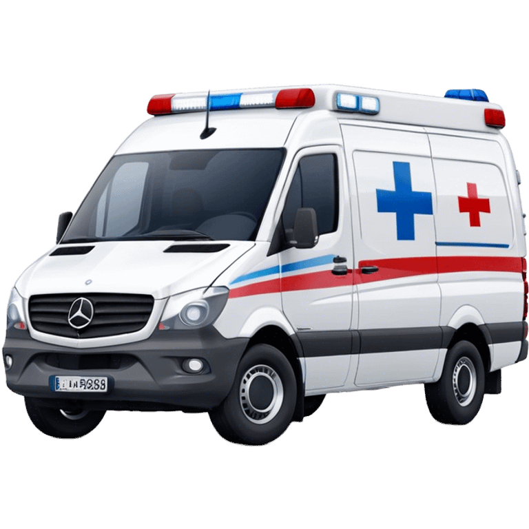 Ambulance - Mercedes-Benz Sprinter (Model Year: 2018) (Iconic Colour: White with red and blue markings) emoji