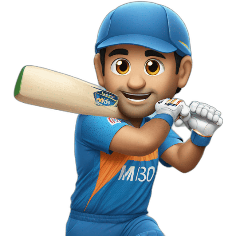 Ms dhoni with bat emoji