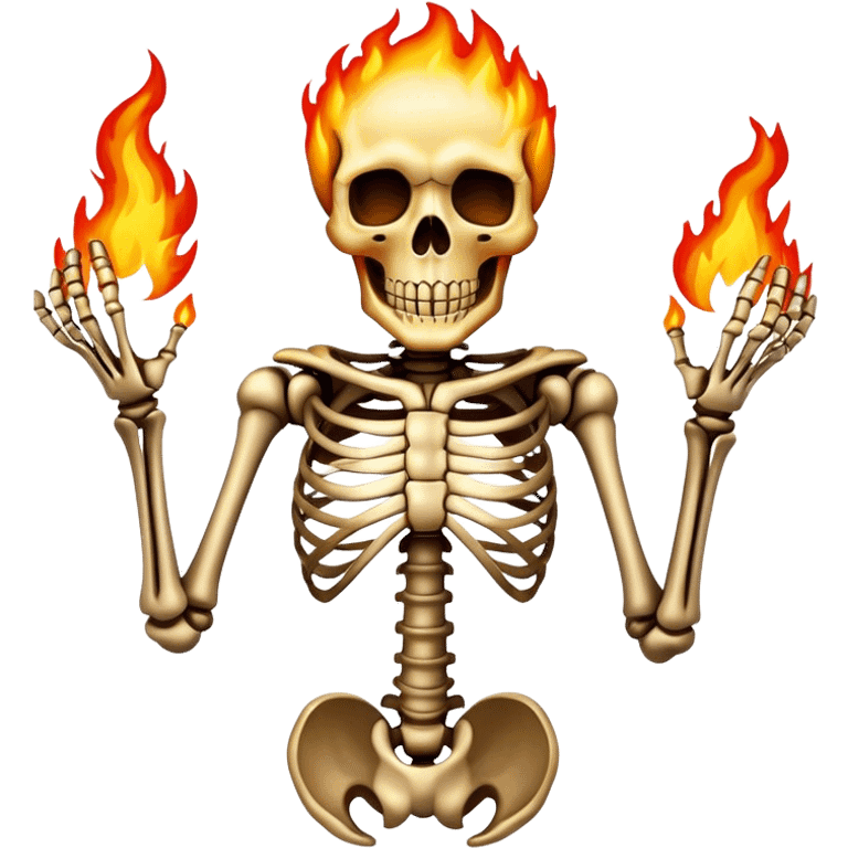 Skeleton made out of fire emoji