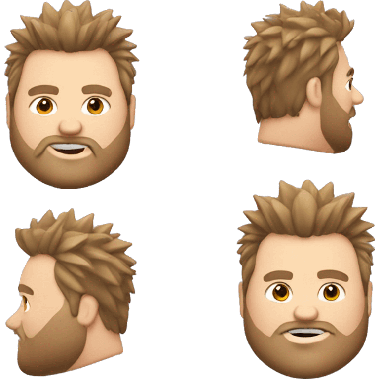 Fat guy with spiky hair and beard  emoji