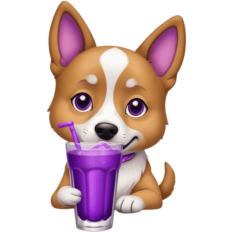 Dog with purple drink emoji