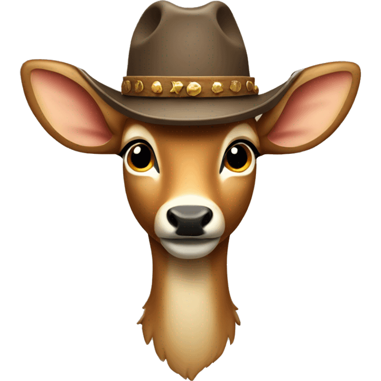 Deer with a cowboy hat emoji