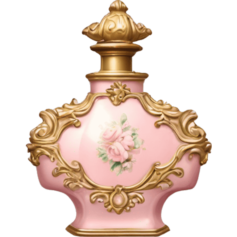 vintage rococo pale pink perfume  emoji