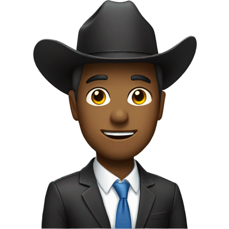 Man in a suit with a cowboy hat emoji