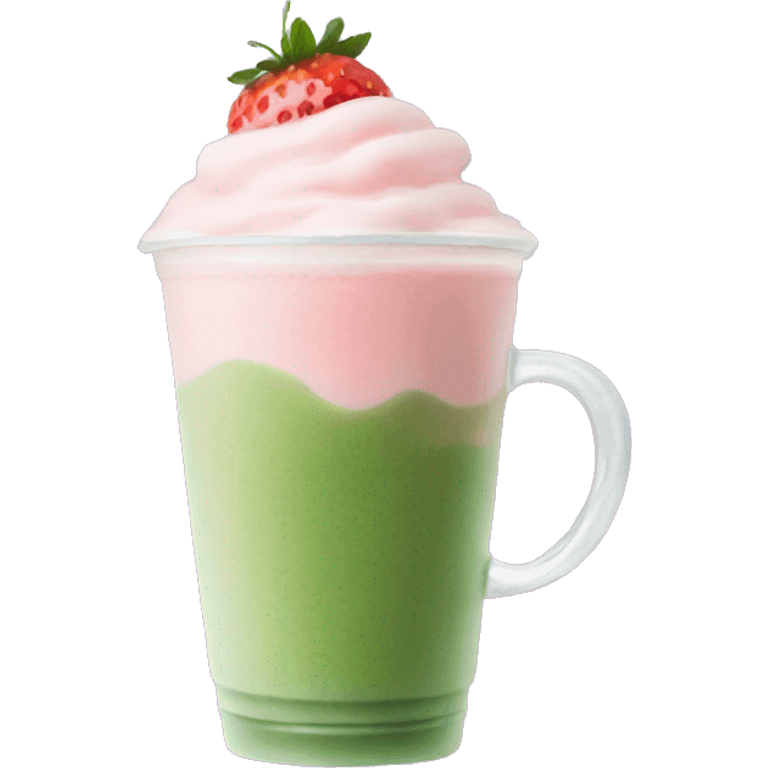 iced strawberry matcha latte emoji