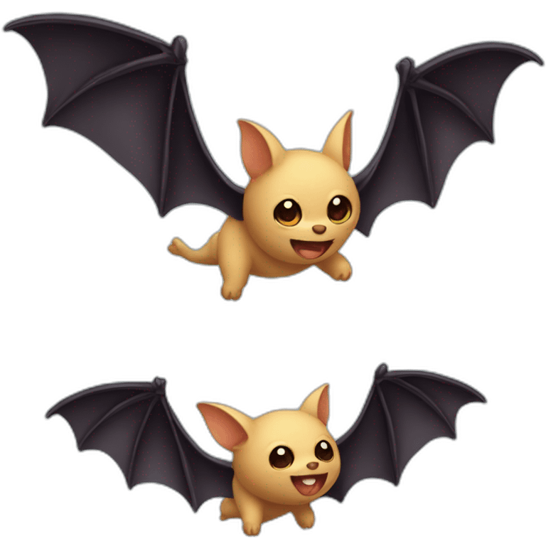 Cute cuddly, flying bat emoji