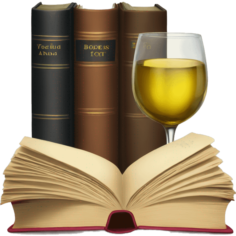 Books and wine  emoji