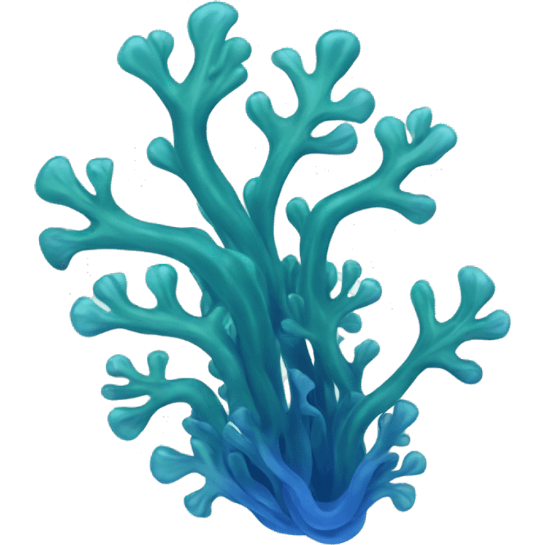 blue seaweed flowing emoji