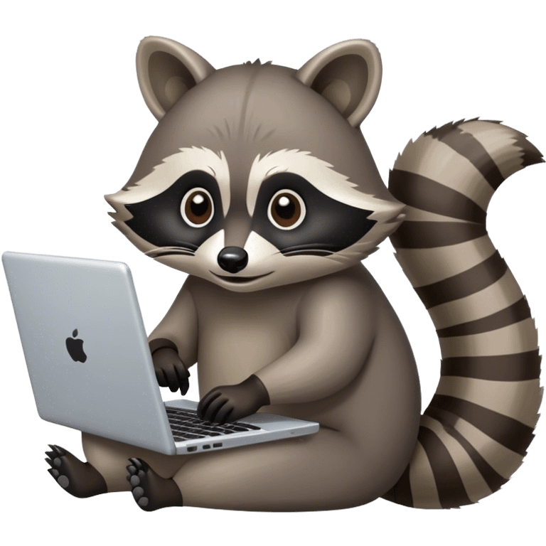 Raccoon on laptop emoji