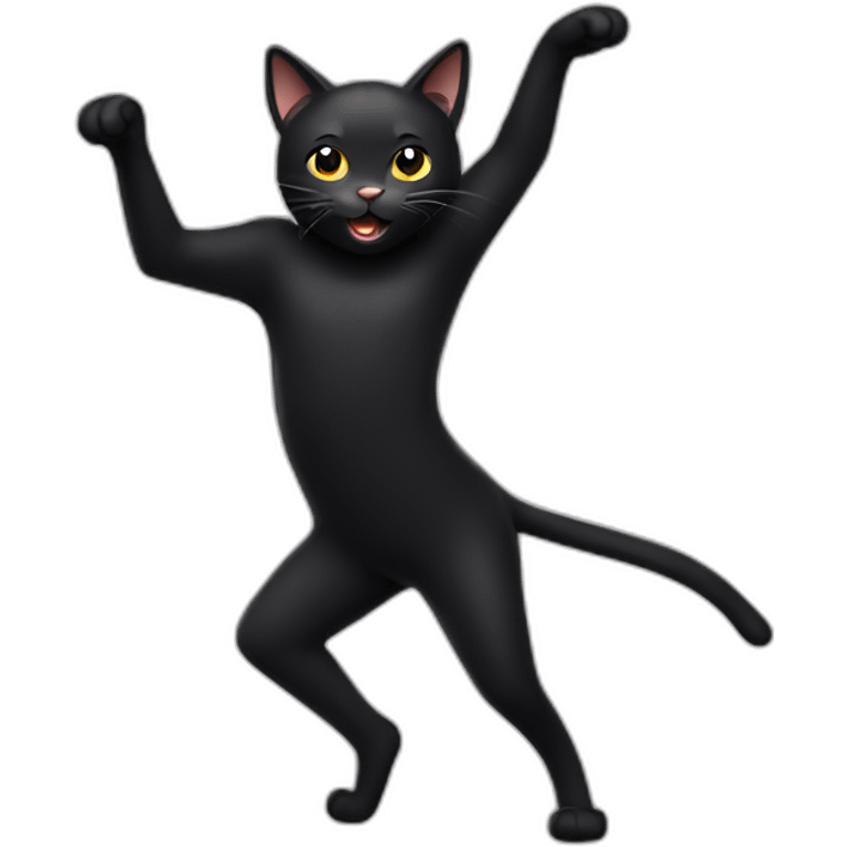 dancing black cat emoji