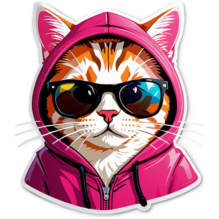 Cat with sunglasses and hood emoji