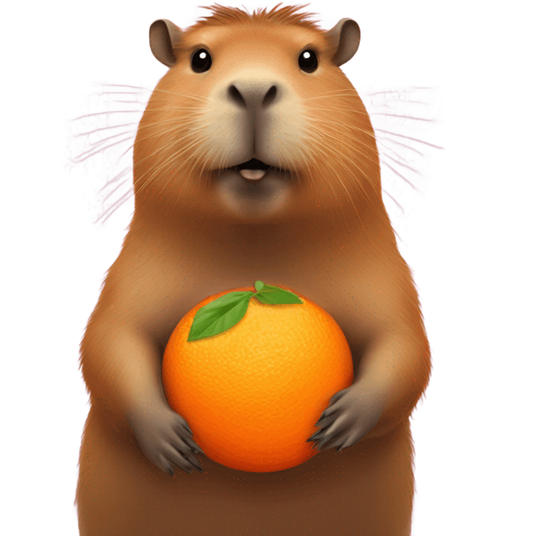 Capybara with a orange  emoji