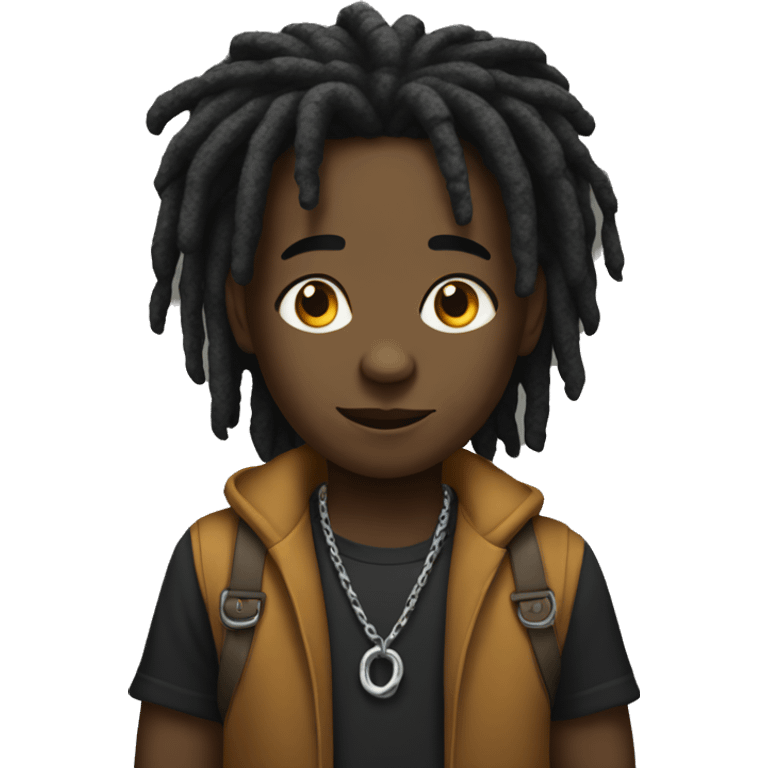 black boy with chain and dreadlocks  emoji