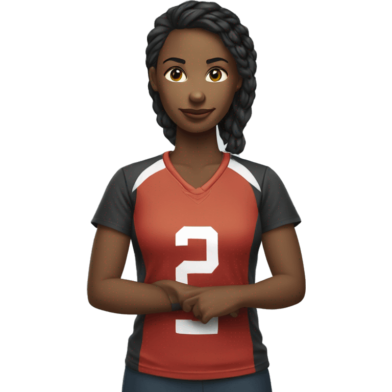 female player with a Bay F t-shirt emoji