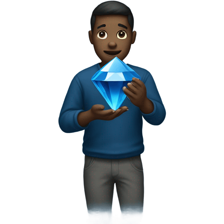 dark blue diamond in hand emoji