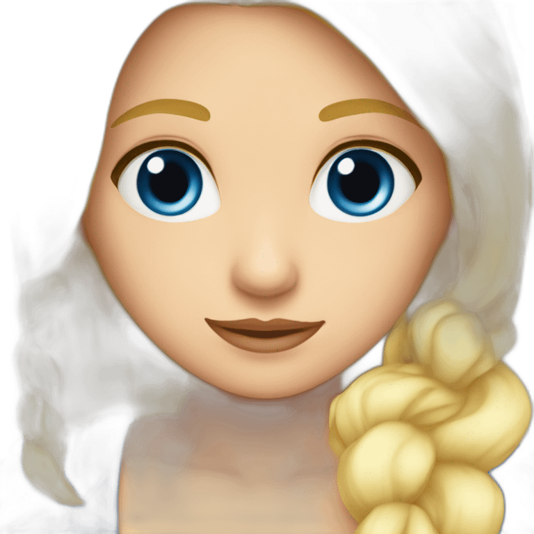 Una princesa rubia ojos azules y pelo largo  emoji