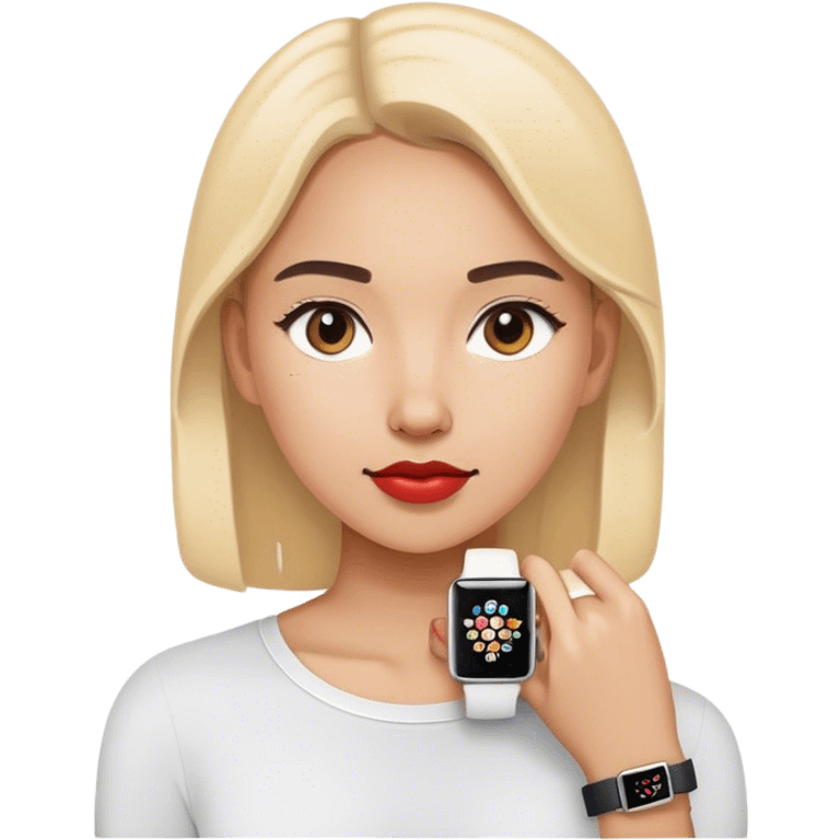 girl with apple watch emoji