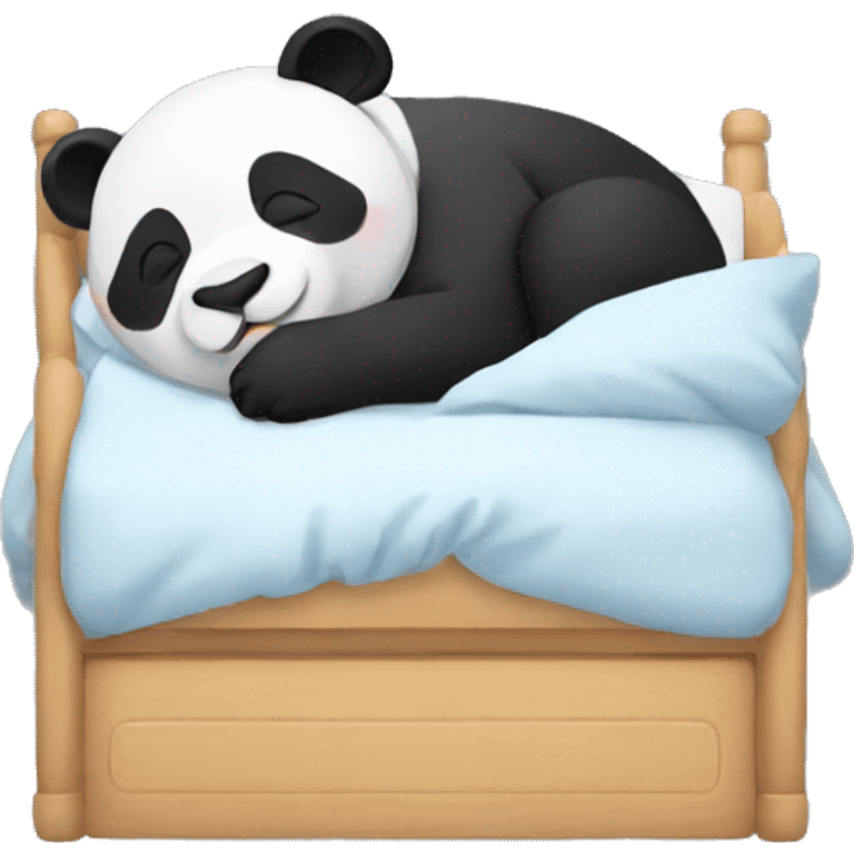 Panda sleeping in the bed emoji