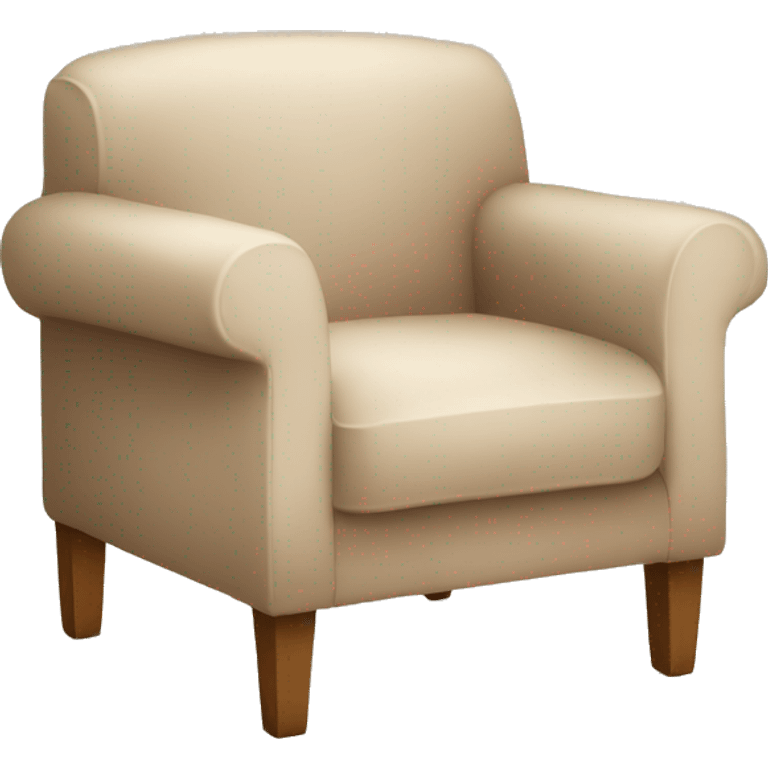 Simple Beige Armchair with blanket and book emoji